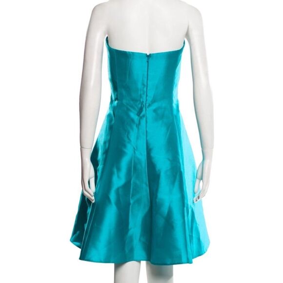 Albert Sung Elegant Teal A-line Strapless Dress - Picture 3 of 3